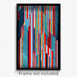 Pixel Art Poster - Striped German City (8 Bit Psychedelic Video Game Print)