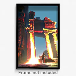 Pixel Art Poster - Ancient Remnant (8 Bit Psychedelic Trippy Video Game Print)