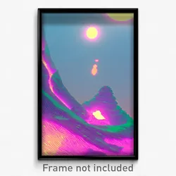 Pixel Art Poster - Glitchy Atoll (8 Bit Psychedelic Trippy Video Game Print)