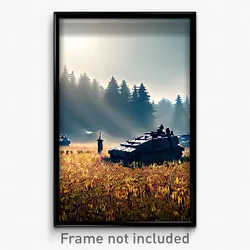 Pixel Art Poster - Haunting Battlefield (8 Bit Psychedelic Video Game Print)
