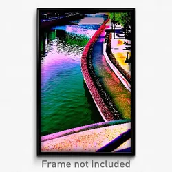 Pixel Art Poster - Urban Stream (8 Bit Psychedelic Trippy Video Game Print)