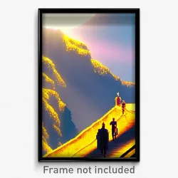 Pixel Art Poster - Golden Lookout (8 Bit Psychedelic Trippy Video Game Print)