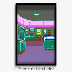 Pixel Art Poster - Squiggly Hospital (8 Bit Psychedelic Trippy Video Game Print)