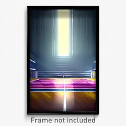 Pixel Art Poster - Detailed Court (8 Bit Psychedelic Trippy Video Game Print)
