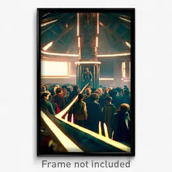 Pixel Art Poster - Crowded Sanctum (8 Bit Psychedelic Trippy Video Game Print)