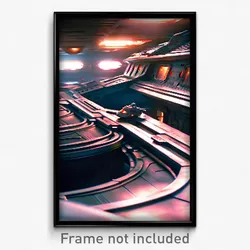 Pixel Art Poster - Dizzying Spaceship (8 Bit Psychedelic Video Game Print)