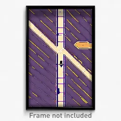 Pixel Art Poster - Gigantic Crossroad (8 Bit Psychedelic Video Game Print)