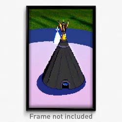 Pixel Art Poster - Basic Tepee (8 Bit Psychedelic Trippy Weird Video Game Print)