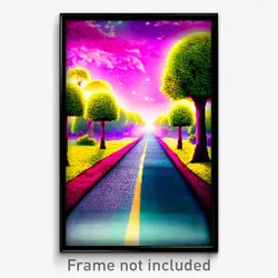 Pixel Art Poster - Enchanted Avenue (8 Bit Psychedelic Trippy Video Game Print)