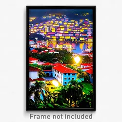 Pixel Art Poster - Esteemed Brazilian City (8 Bit Psychedelic Video Game Print)