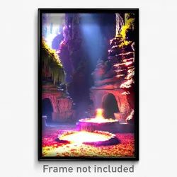 Pixel Art Poster - Noted Grotto (8 Bit Psychedelic Trippy Video Game Print)