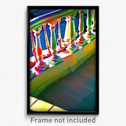 Pixel Art Poster - Tidy Balustrade (8 Bit Psychedelic Trippy Video Game Print)