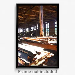 Pixel Art Poster - Rundown Sawmill (8 Bit Psychedelic Trippy Video Game Print)