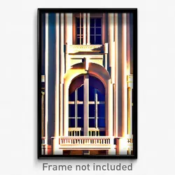 Pixel Art Poster - Energetic American Architecture (8 Bit Video Game Print)