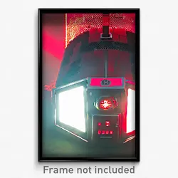 Pixel Art Poster - Red Furnace (8 Bit Psychedelic Trippy Weird Video Game Print)