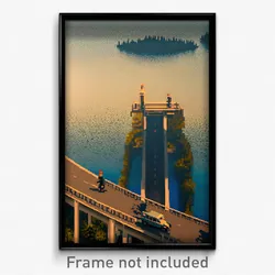 Pixel Art Poster - Silly Reservoir (8 Bit Psychedelic Trippy Video Game Print)