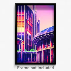 Pixel Art Poster - Valuable Anime Architecture (8 Bit Video Game Print)