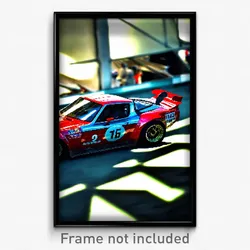 Pixel Art Poster - Distinct Racecar (8 Bit Psychedelic Trippy Video Game Print)
