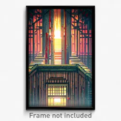 Pixel Art Poster - Nutty Stockade (8 Bit Psychedelic Trippy Video Game Print)
