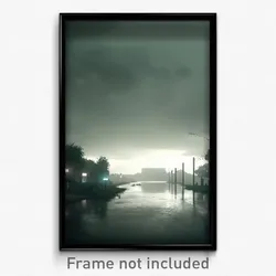 Pixel Art Poster - Gloomy Flood (8 Bit Psychedelic Trippy Video Game Print)