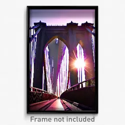 Pixel Art Poster - Impressive Bridge (8 Bit Psychedelic Trippy Video Game Print)