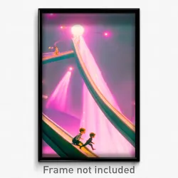 Pixel Art Poster - Buzzing Mind Journey (8 Bit Psychedelic Video Game Print)