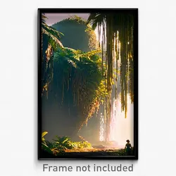 Pixel Art Poster - Negligible Jungle (8 Bit Psychedelic Trippy Video Game Print)