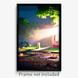 Pixel Art Poster - Dangerous Yard (8 Bit Psychedelic Trippy Video Game Print)