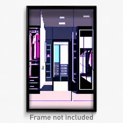 Pixel Art Poster - Modern Closet (8 Bit Psychedelic Trippy Video Game Print)