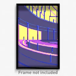 Pixel Art Poster - Simplistic Arena (8 Bit Psychedelic Trippy Video Game Print)