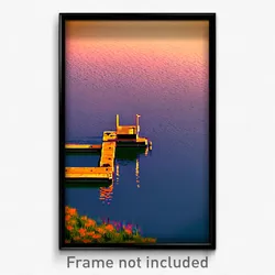 Pixel Art Poster - Lost Dock (8 Bit Psychedelic Trippy Weird Video Game Print)