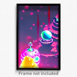 Pixel Art Poster - Liquid Empire (8 Bit Psychedelic Trippy Video Game Print)