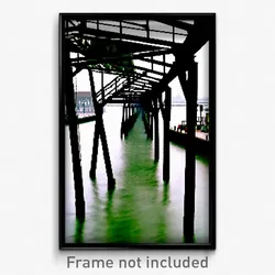Pixel Art Poster - Dreary Wharf (8 Bit Psychedelic Trippy Video Game Print)