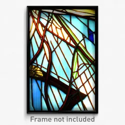 Pixel Art Poster - Complex Wire Frame Stained Glass (8 Bit Video Game Print)