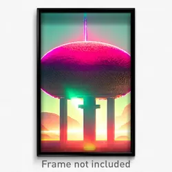 Pixel Art Poster - Upbeat Isthmus (8 Bit Psychedelic Trippy Video Game Print)