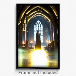 Pixel Art Poster - Hidden Abbey (8 Bit Psychedelic Trippy Video Game Print)