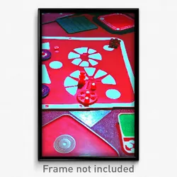 Pixel Art Poster - Red Board Game (8 Bit Psychedelic Trippy Video Game Print)