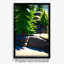 Pixel Art Poster - Evergreen Stone (8 Bit Psychedelic Trippy Video Game Print)