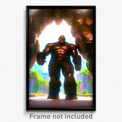 Pixel Art Poster - Bronze Giant (8 Bit Psychedelic Trippy Video Game Print)