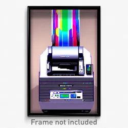 Pixel Art Poster - Villainous Printer (8 Bit Psychedelic Video Game Print)