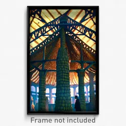 Pixel Art Poster - Complex Granary (8 Bit Psychedelic Trippy Video Game Print)