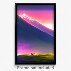 Pixel Art Poster - Dazzling Ridgeline (8 Bit Psychedelic Video Game Print)