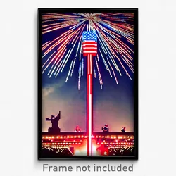 Pixel Art Poster - Tremendous Fourth Of July (8 Bit Video Game Print)
