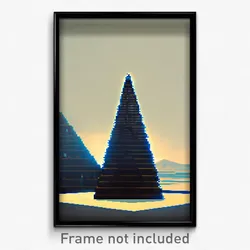 Pixel Art Poster - Agitated Pyramid (8 Bit Psychedelic Trippy Video Game Print)