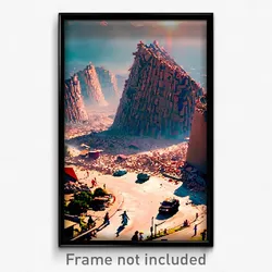 Pixel Art Poster - Humongous Earthquake (8 Bit Psychedelic Video Game Print)