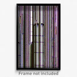 Pixel Art Poster - Wire Frame Glitchy Silo (8 Bit Psychedelic Video Game Print)
