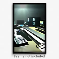 Pixel Art Poster - Wide Computer (8 Bit Psychedelic Trippy Video Game Print)