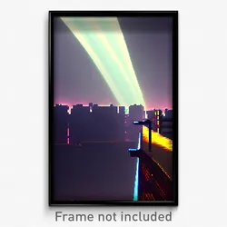 Pixel Art Poster - Flickering Parapet (8 Bit Psychedelic Video Game Print)