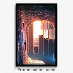 Pixel Art Poster - Urban Hole (8 Bit Psychedelic Trippy Weird Video Game Print)