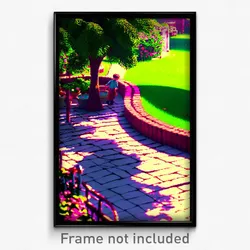 Pixel Art Poster - Sweet Yard (8 Bit Psychedelic Trippy Weird Video Game Print)